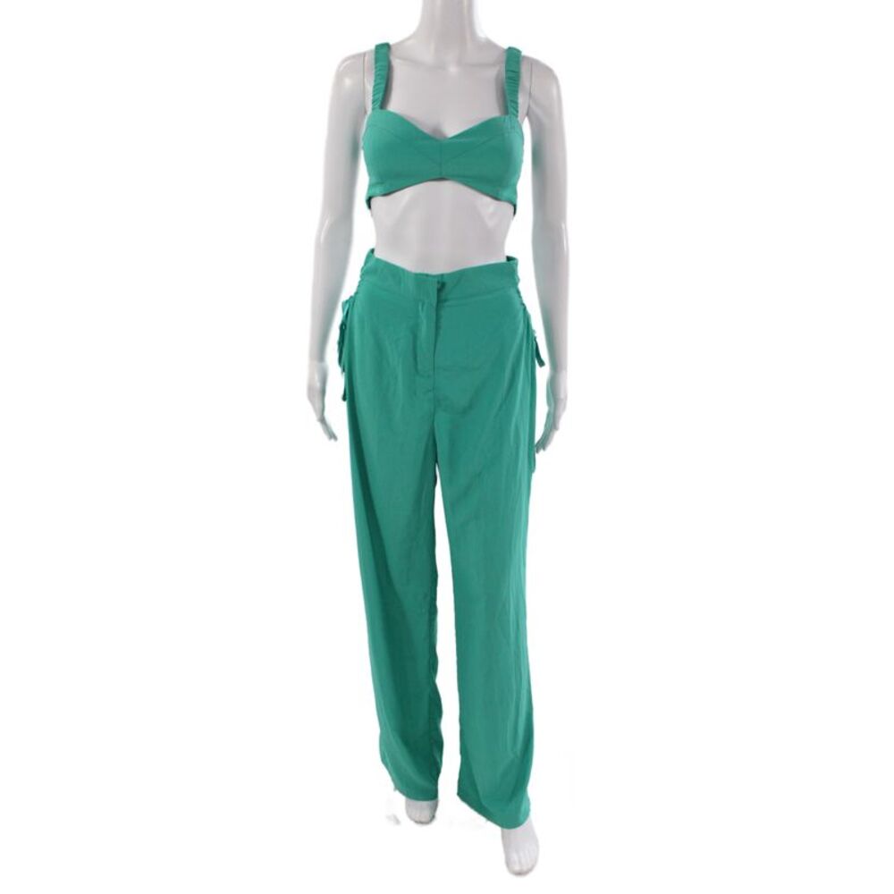 More To Come Women Boho Sweetheart Sleeveless Set Green 100% Polyester Size M